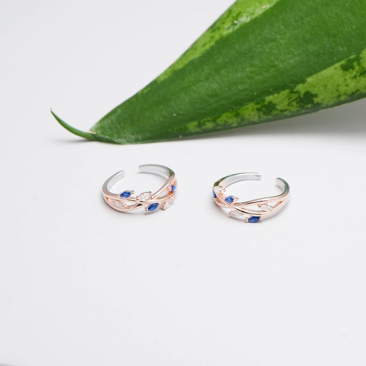Midnight Vine Toe Rings - tassyasilver.com