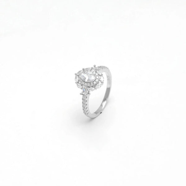 Oval - Cut Halo Ring - tassyasilver.com