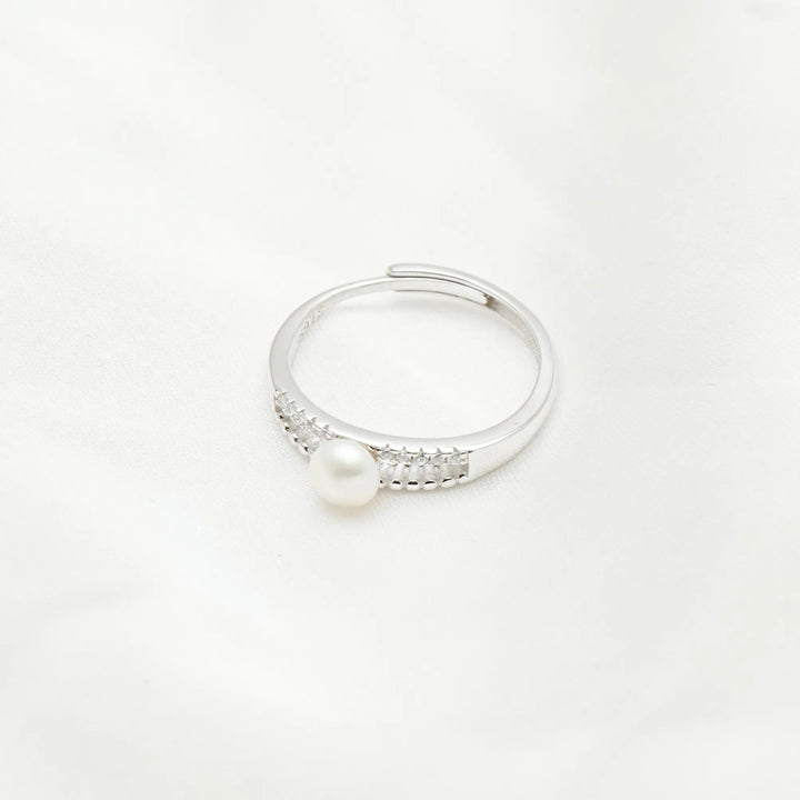 Paved Pearl Stream Ring - tassyasilver.com