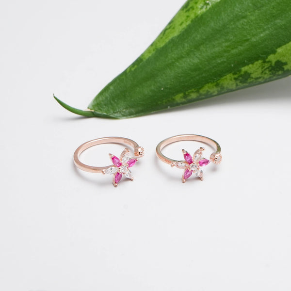 Petal Kiss Toe Rings - tassyasilver.com
