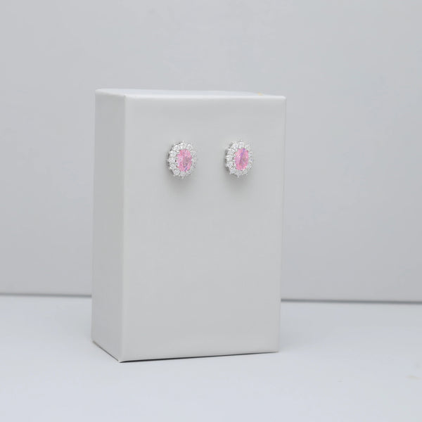 925 Silver Pink Blush Radiance Studs