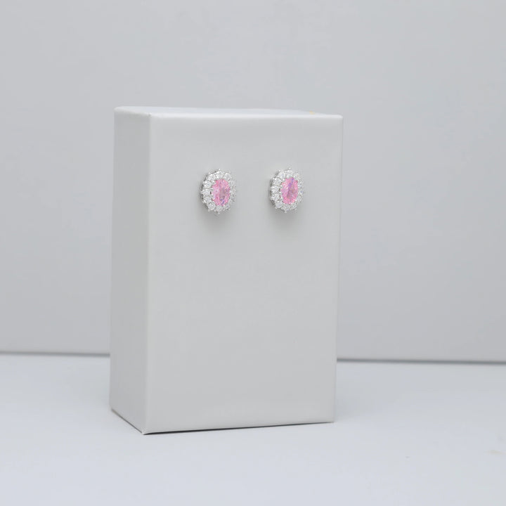 Tassya Silver Pink Blush Radiance sterling silver stud earrings