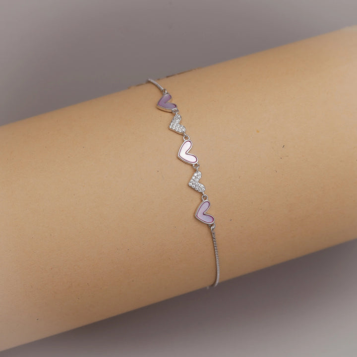 Pink Heart Bracelet - tassyasilver.com