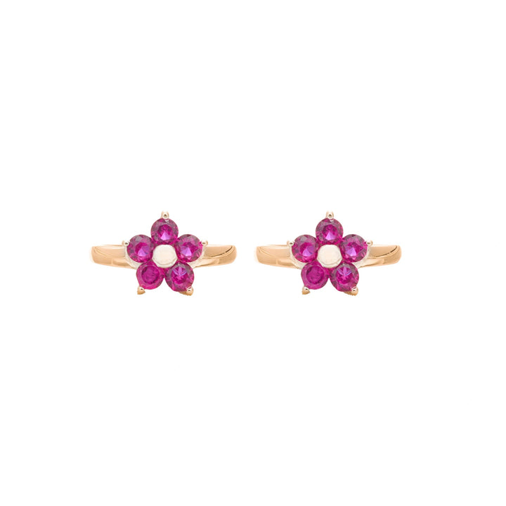 Pink Rose gold Rosy Bloom Toe rings - tassyasilver.com