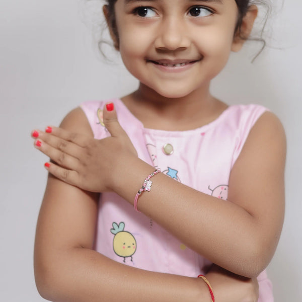 Pink Teddy Charm Baby Bracelet - tassyasilver.com