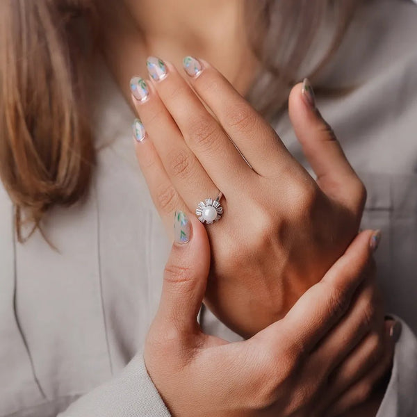 Radiant Pearl Solstice Ring - tassyasilver.com