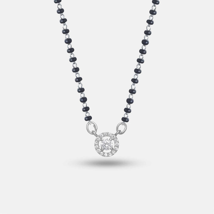 925 silver Radiant Solitaire mangalsutra – Tassya Silver