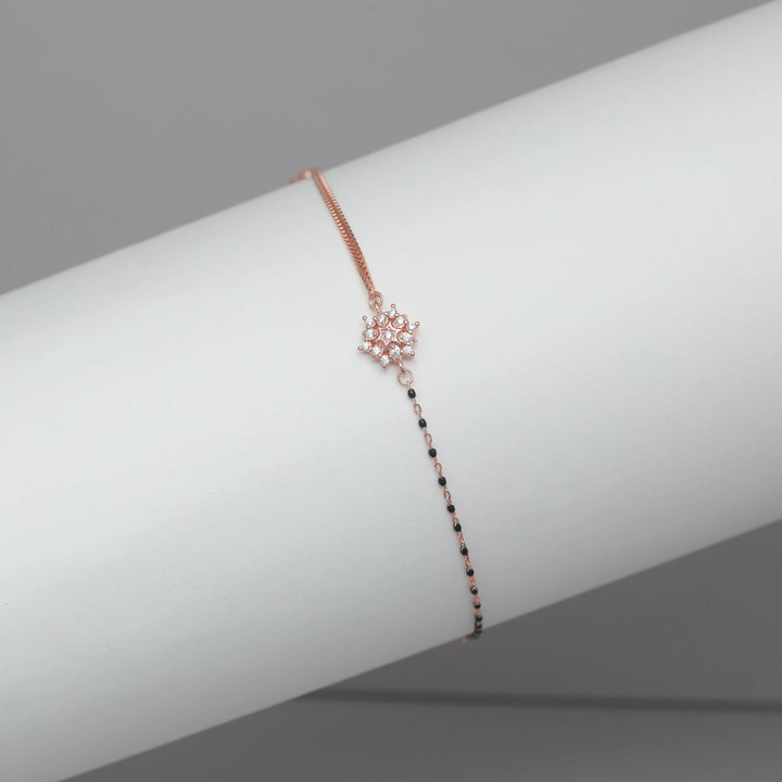 Rosé Bloom Mangalsutra Bracelet - tassyasilver.com