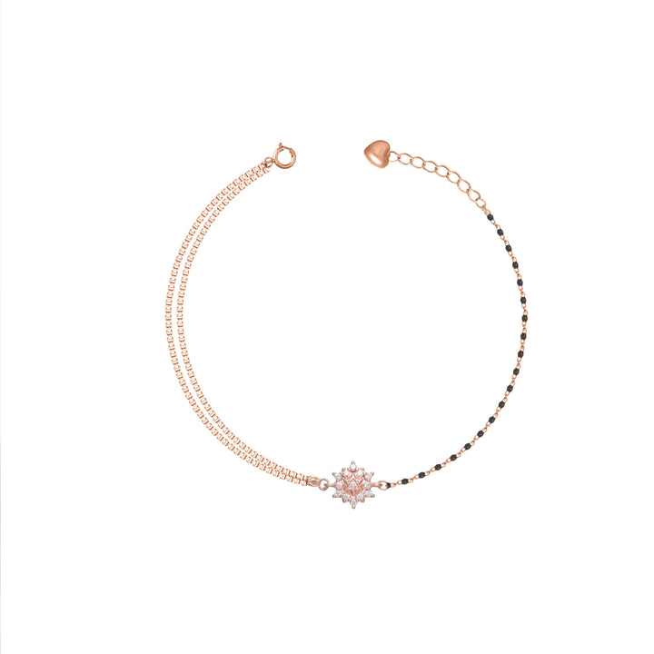 Rosé Bloom Mangalsutra Bracelet - tassyasilver.com