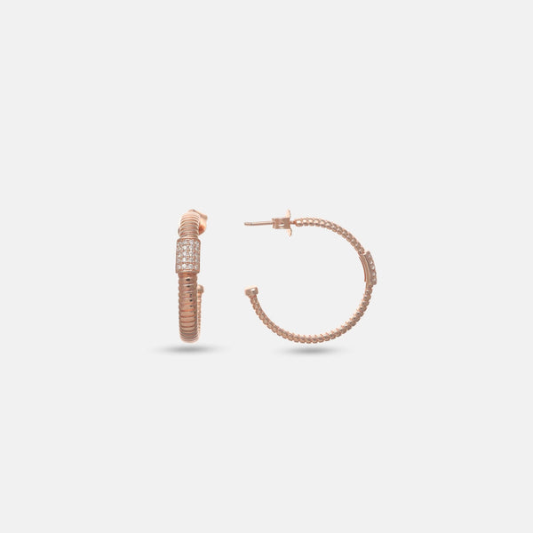 925 Silver Rosé Coil Luxe Hoop Earrings