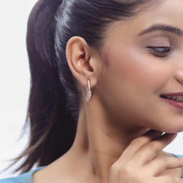 925 Silver Rosé Coil Luxe Hoop Earrings