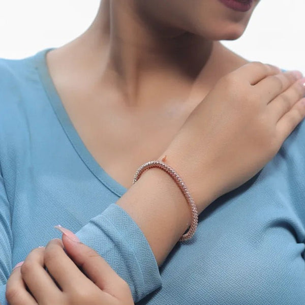 Tassya Silver Rose Coil Luxe Kada