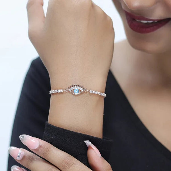 Tassya Silver Rose Glint Eye bracelet in 925 sterling silver