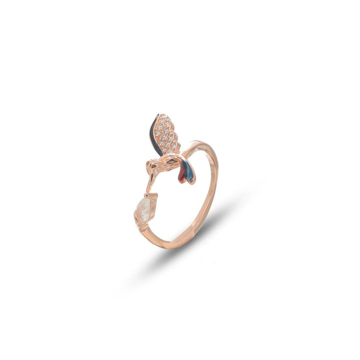 Rose Gold Angel Wing Ring - tassyasilver.com