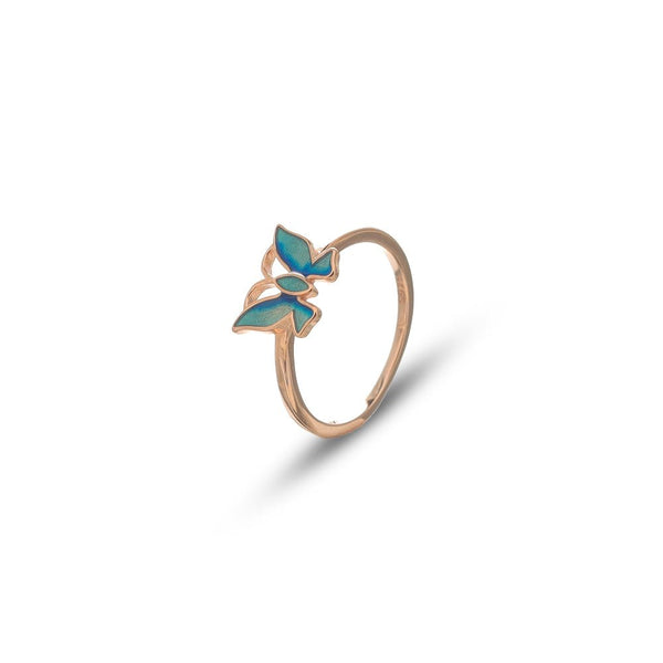 925 Rose Gold Azure Butterfly Ring