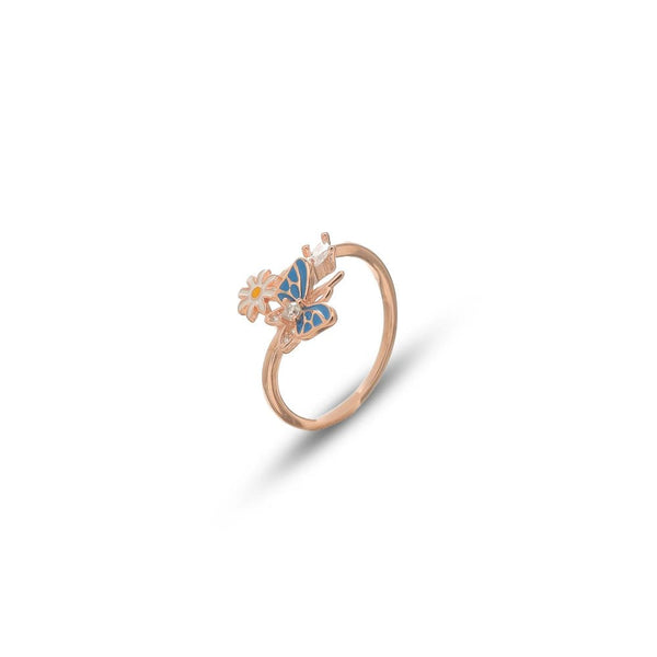 925 Rose Gold Bloom & Flutter Ring