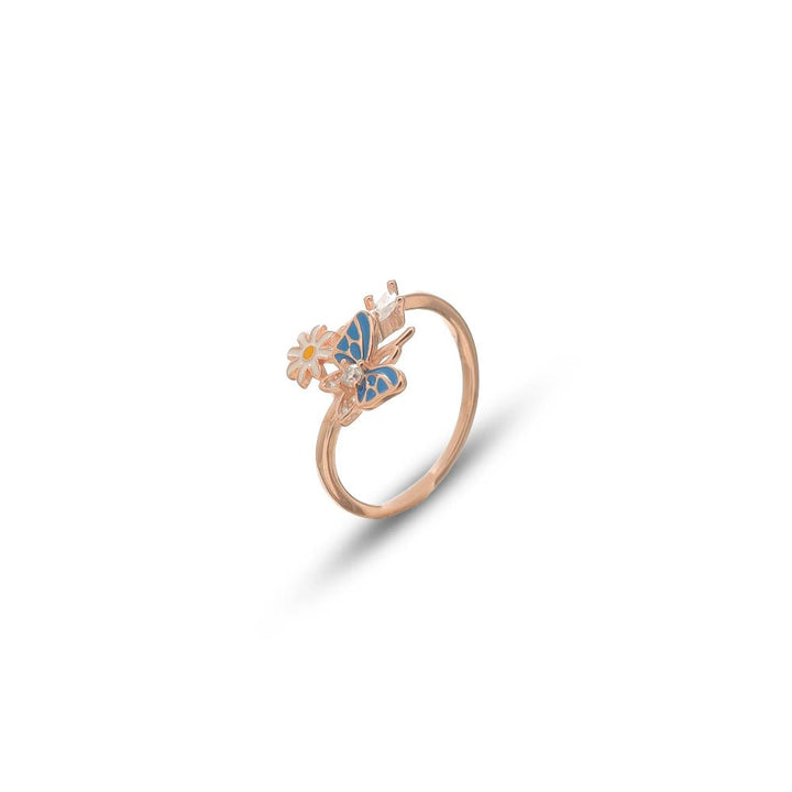Rose Gold Bloom & Flutter Ring - tassyasilver.com