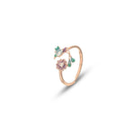 925 Rose Gold Blossom & Bird Ring