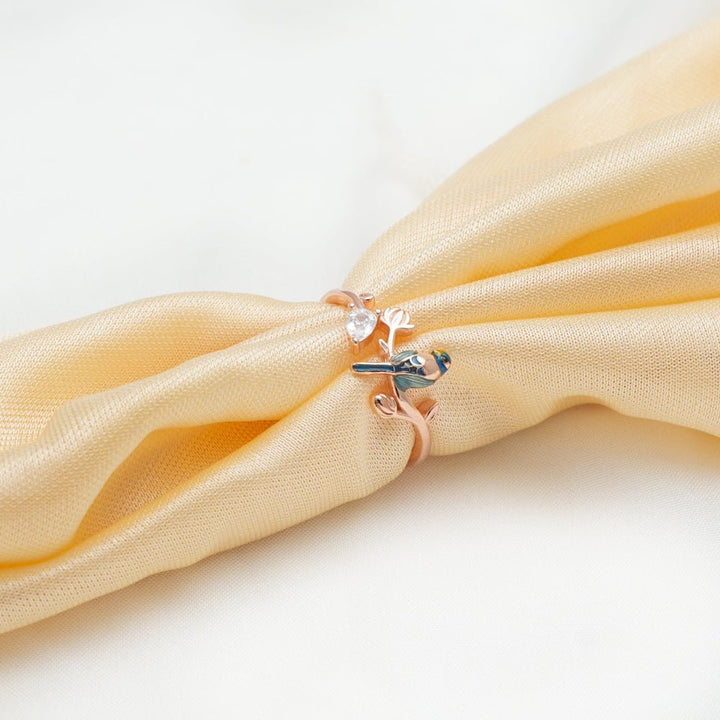 Rose Gold Bluebird Whisper Ring - tassyasilver.com