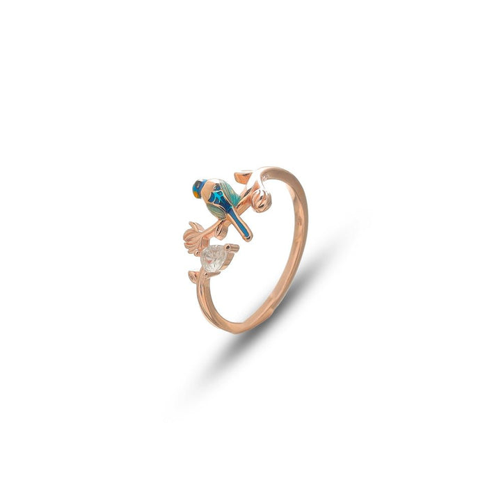 Rose Gold Bluebird Whisper Ring - tassyasilver.com