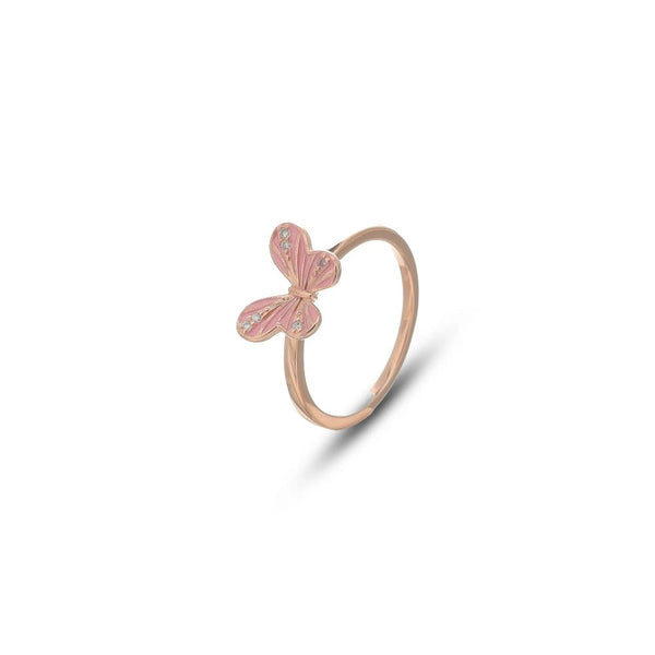 925 Rose Gold Blush Butterfly Ring