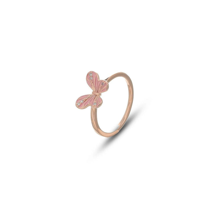 Rose Gold Blush Butterfly Ring - tassyasilver.com