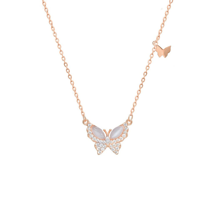 Rose Gold Butterfly Chain Pendant - tassyasilver.com