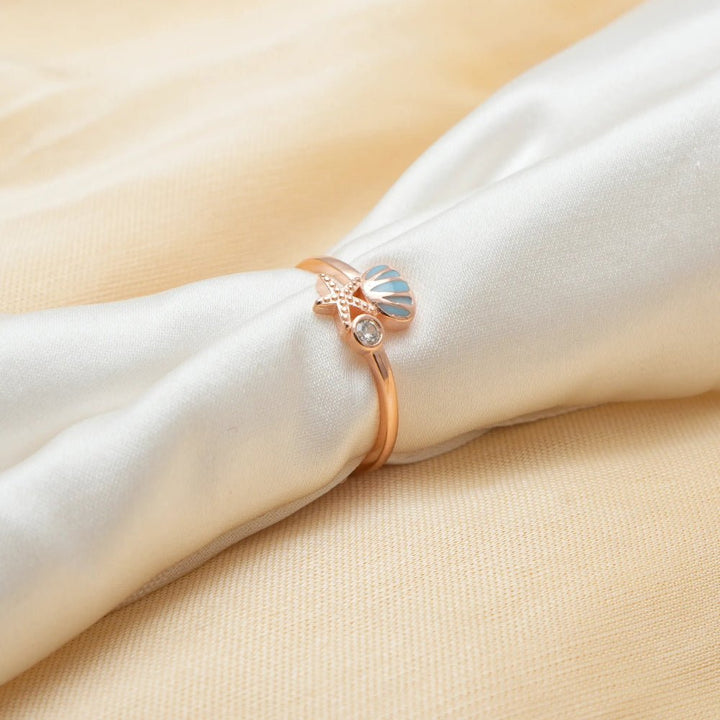 Rose Gold Coastal Charm Ring - tassyasilver.com