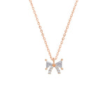 925 Rose Gold Dainty Bow Chain Pendant