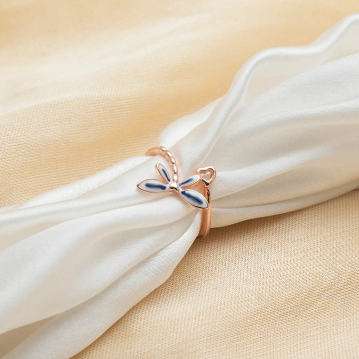 Rose Gold Dragonfly Dream Ring - tassyasilver.com