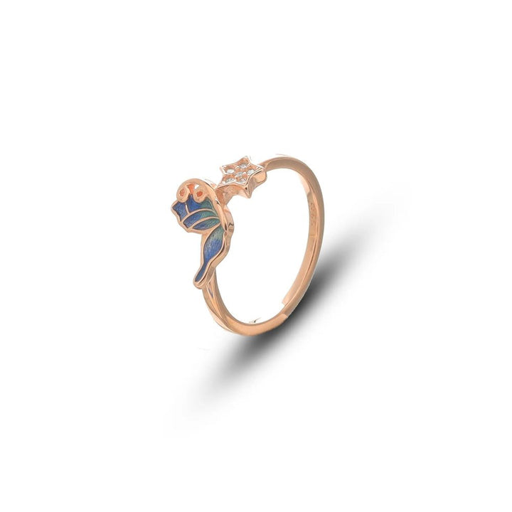 Rose Gold Dreambird & Star Ring - tassyasilver.com
