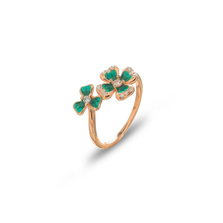 Rose Gold Emerald Bloom Ring - tassyasilver.com