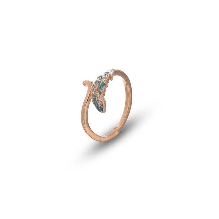 Rose Gold Feather Gleam Ring - tassyasilver.com