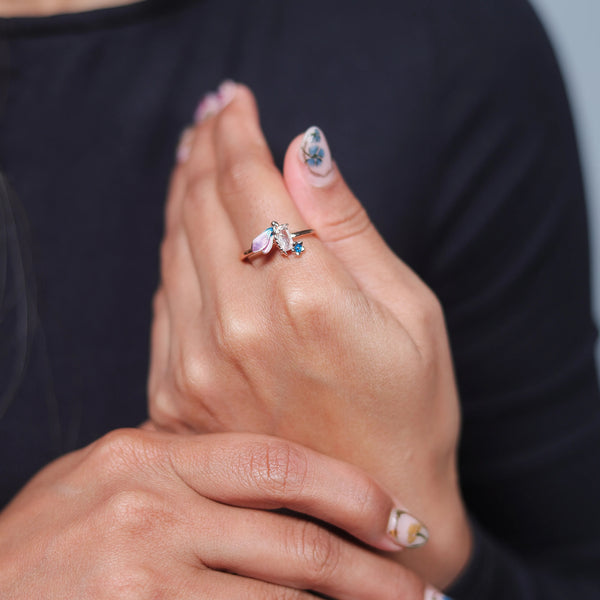 Rose Gold Firefly Glow Ring - tassyasilver.com