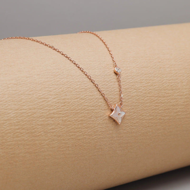 Rose Gold Floral Star Chain Pendant - tassyasilver.com