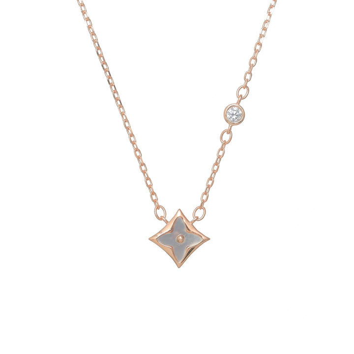 Rose Gold Floral Star Chain Pendant - tassyasilver.com