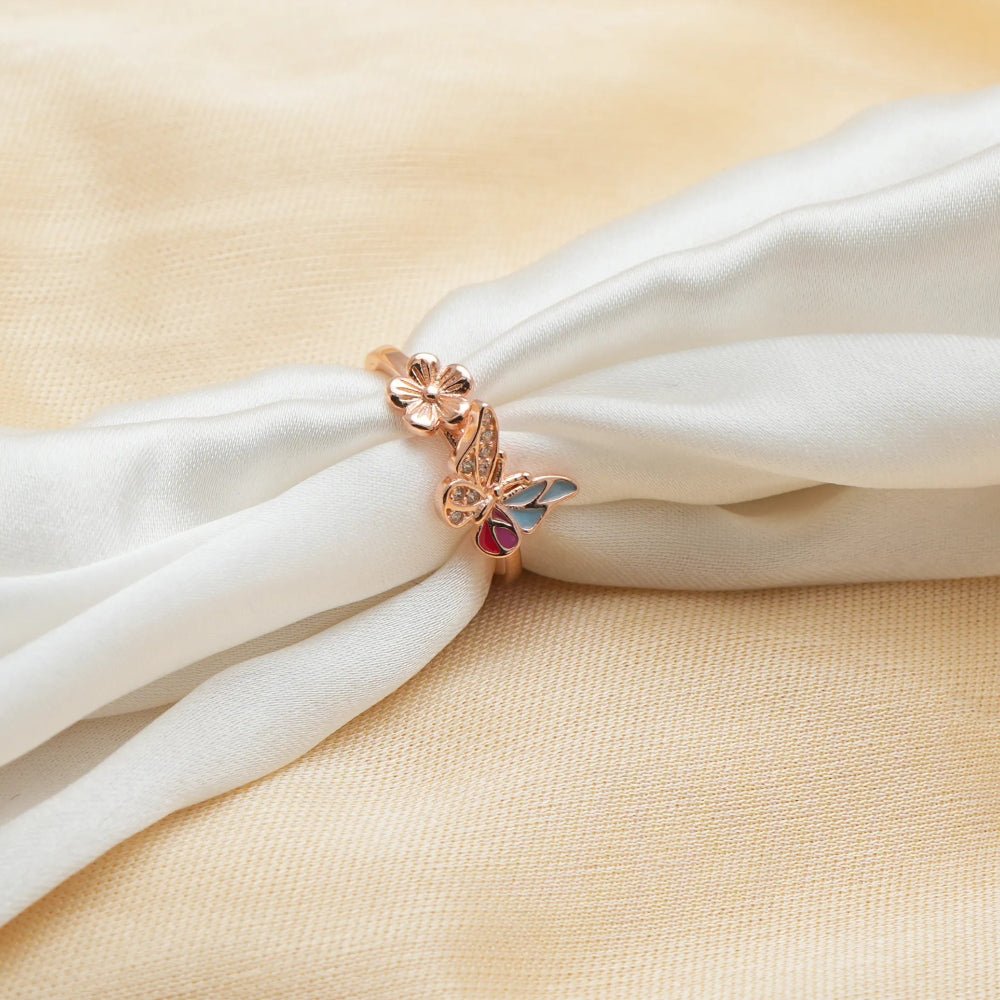 Rose Gold Garden Whispers Ring - tassyasilver.com