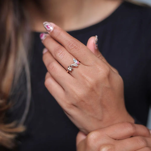 Rose Gold Garden Whispers Ring - tassyasilver.com