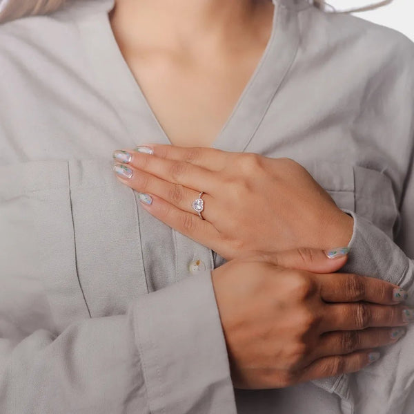 Rose Gold Heart Sparkle Ring - tassyasilver.com