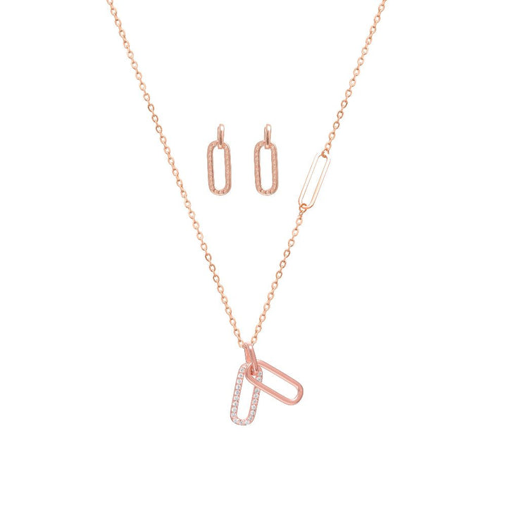Rose Gold Link Chain Pendant Top - tassyasilver.com