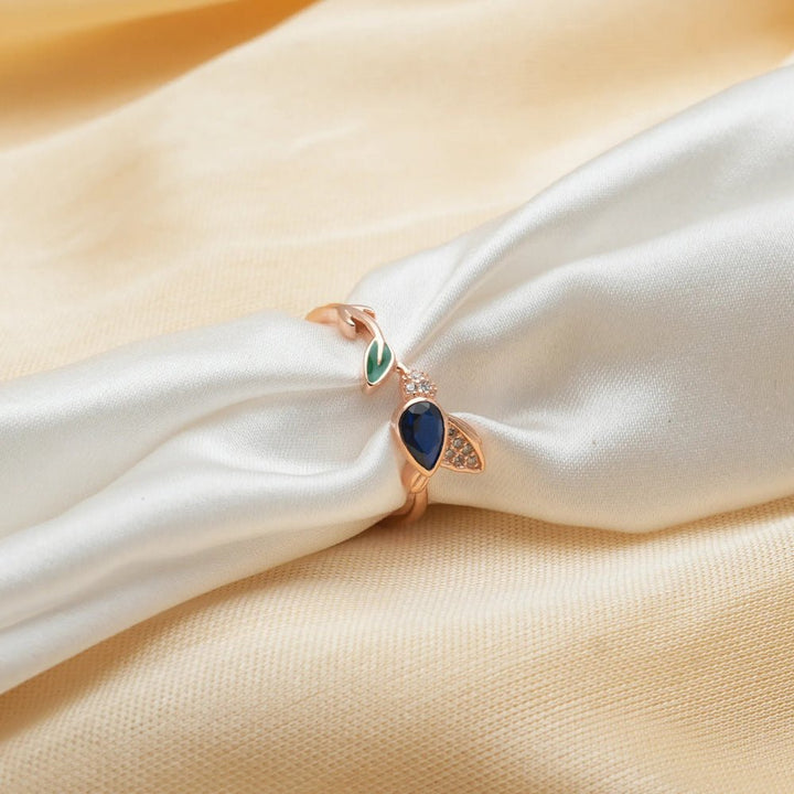 Rose Gold Midnight Bloom Ring - tassyasilver.com