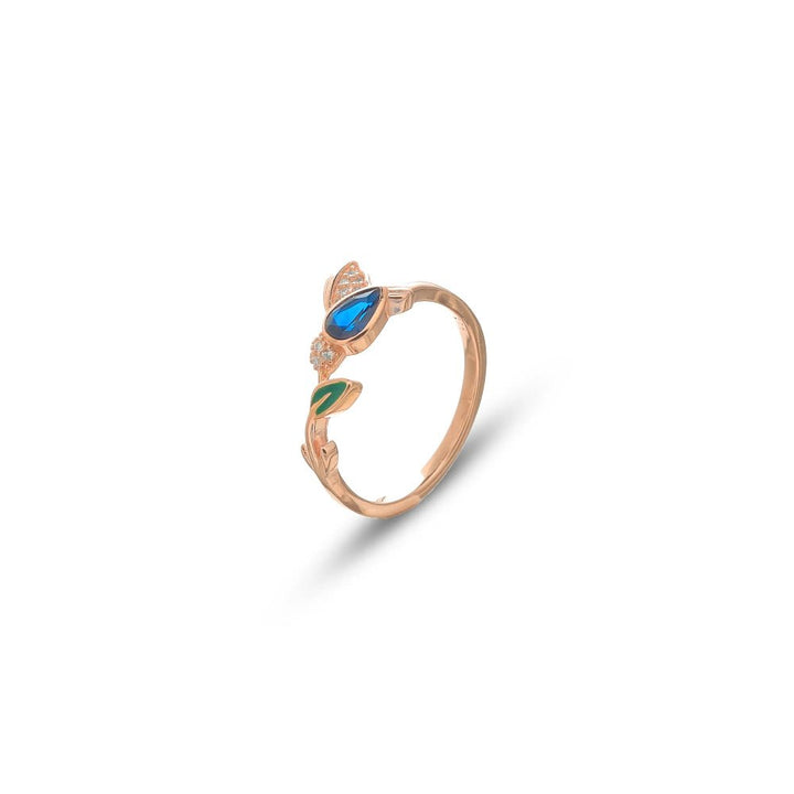 Rose Gold Midnight Bloom Ring - tassyasilver.com