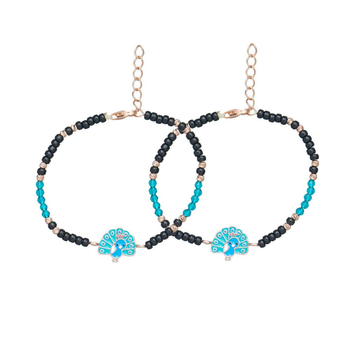 Rose Gold Peacock Baby Bracelet - tassyasilver.com