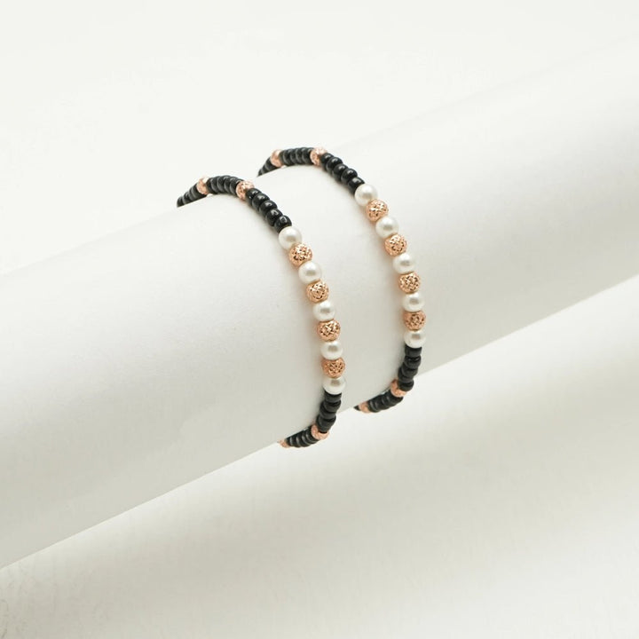 Rose Gold Pearl Baby Bracelet - tassyasilver.com