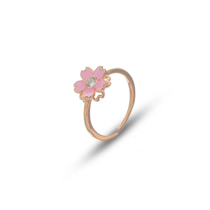 Rose Gold Sakura Bloom Ring - tassyasilver.com