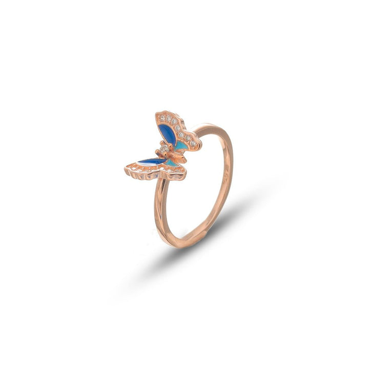 Rose Gold Sapphire Flutter Ring - tassyasilver.com