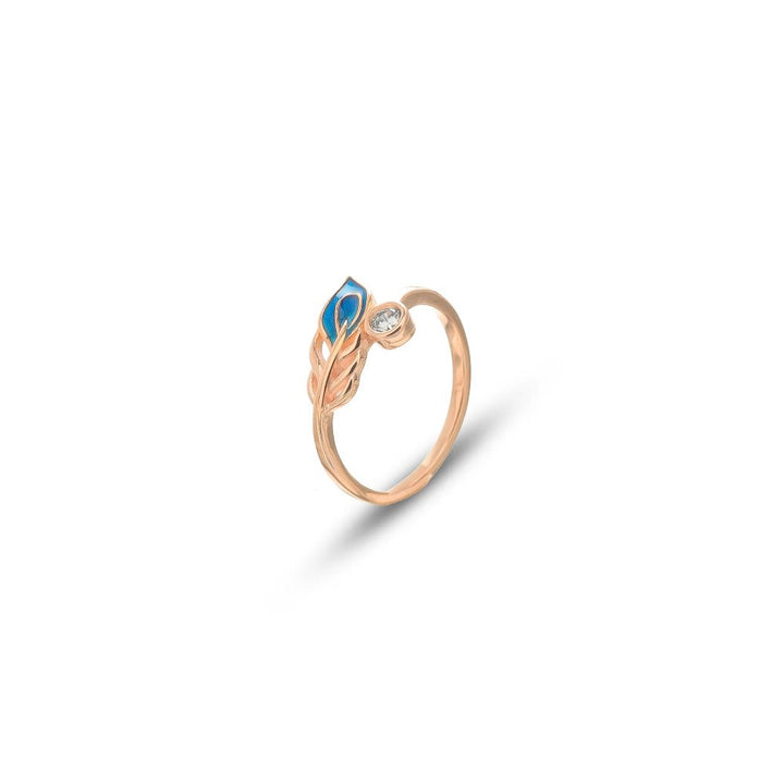 Rose Gold Sapphire Leaf Ring - tassyasilver.com