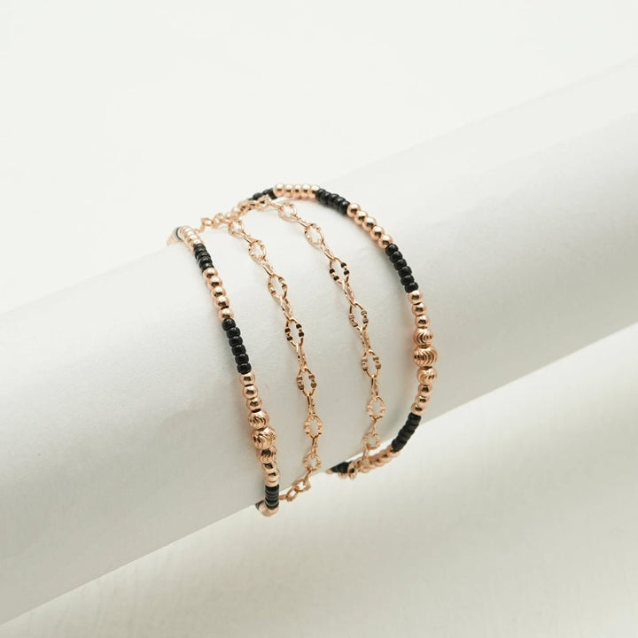 Rose Gold Triple Strand Baby Bracelet - tassyasilver.com