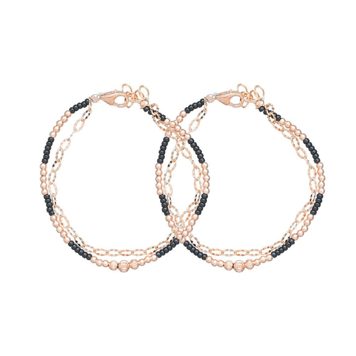 Rose Gold Triple Strand Baby Bracelet - tassyasilver.com