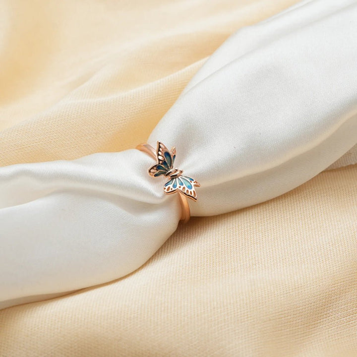 Rose Gold Twilight Butterfly Ring - tassyasilver.com